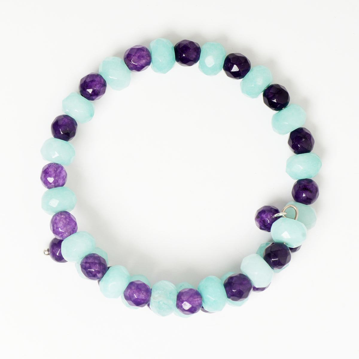 EYKAA PURPLE JADE AND BLUE JADE AGATE FREE SIZE BRACELET