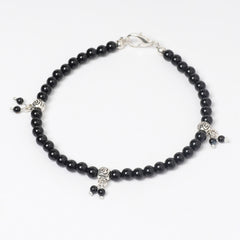 EYKAA BLACK ONYX ANKLET