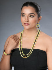 Eykaa Glorious Sun & Moon: Green Jade & Garnet Necklace With Earrings