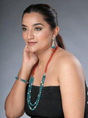 Eykaa Glorious Velvet: Faceted Blue & Orange Jade Earrings