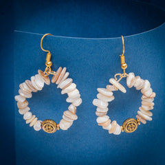 Eykaa MOTHER OF PEARL WITH GOLDEN PENDANT EARRINGS