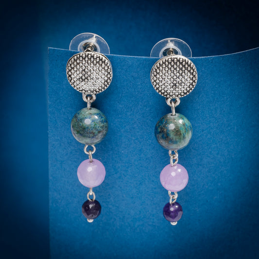 EYKAA PURPLE FACETED AZURITE EARRINGS