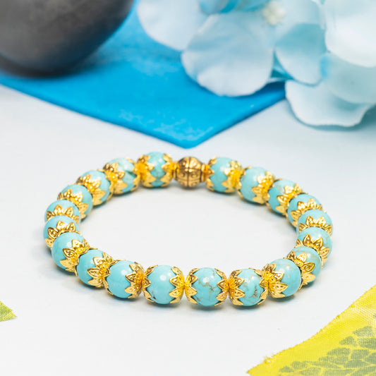 Eykaa Glorious Hope: Firoza & Golden Lava Bracelet