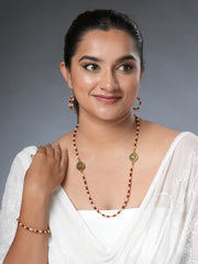 Eykaa Illuminate Light: Multi-Colored Jade and Black Onyx Necklace with Earrings