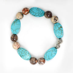 Eykaa Radiant Ocean: Firoza, Rhyolite & Lapis Lazuli Bracelet