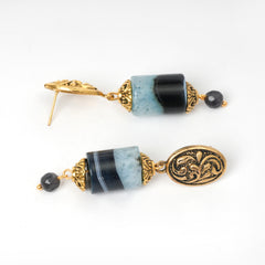 EYKAA BLUE AGATE EARRINGS