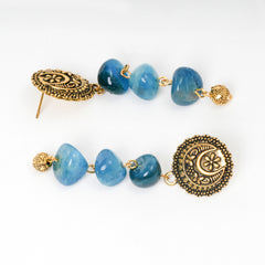 Eykaa Radiant Harmony: Blue Agate Earrings