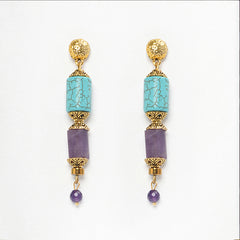 Eykaa Radiant Beauty: Amethyst, Jasper, Opal & Firoza Earrings