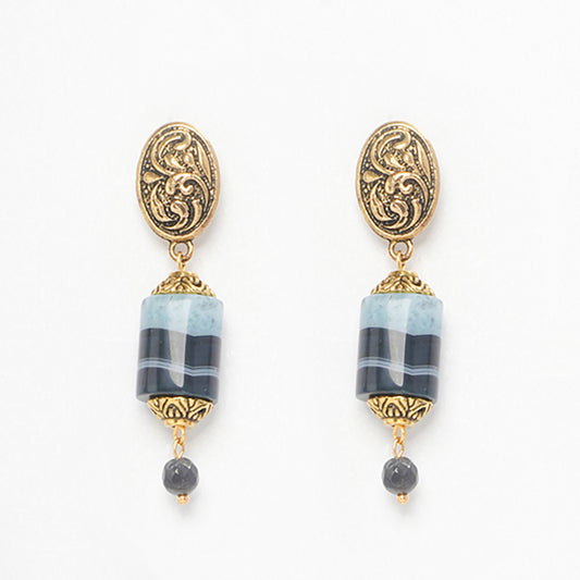 EYKAA BLUE AGATE EARRINGS