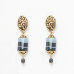 EYKAA BLUE AGATE EARRINGS