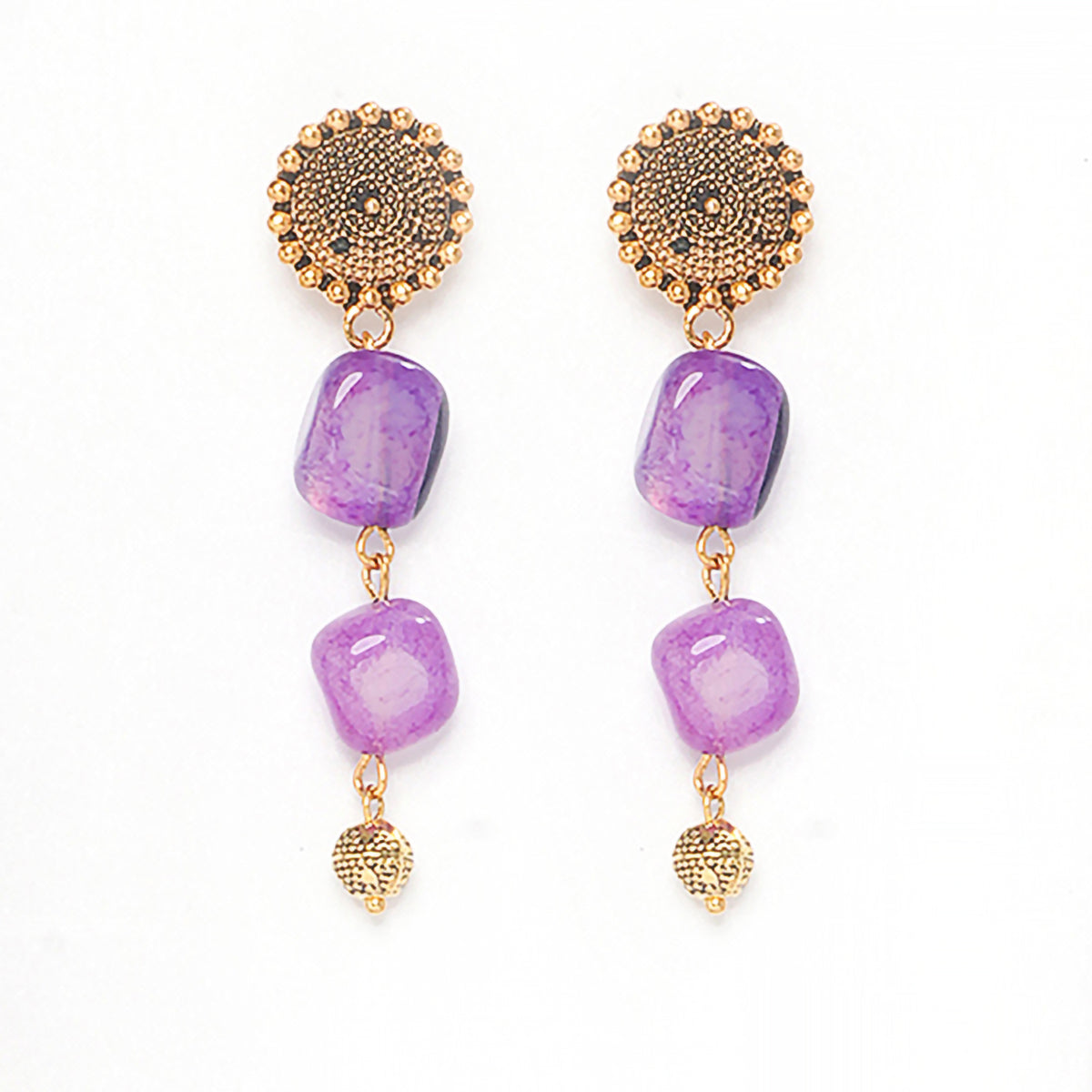 Eykaa Radiant Bliss: Multicolor Indian Agate Earrings