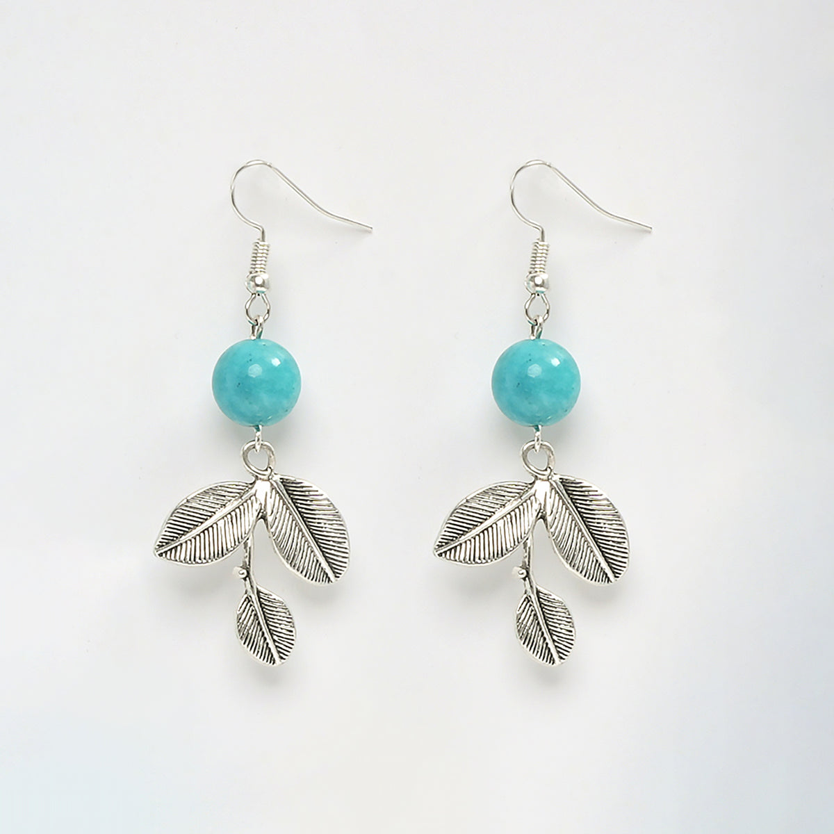 EYKAA LIGHT BLUE JADE EARRINGS