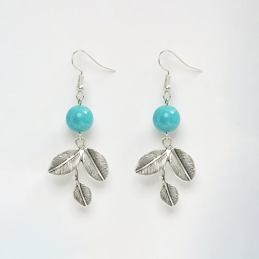 EYKAA LIGHT BLUE JADE EARRINGS