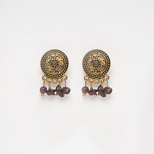 Eykaa Glorious Dawn: Uncut Garnet Earrings