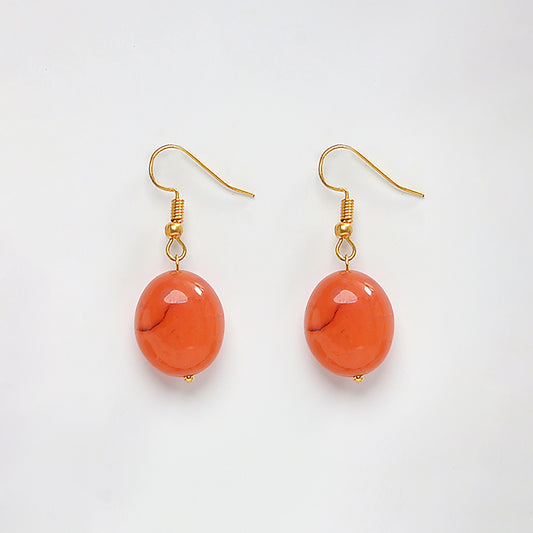 EYKAA CARNELIAN TUMBLE EARRINGS