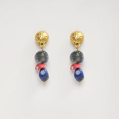 EYKAA LAPIS LAZULI AND CORAL EARRINGS