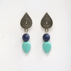 EYKAA AGATE AND FIROZA EARRINGS