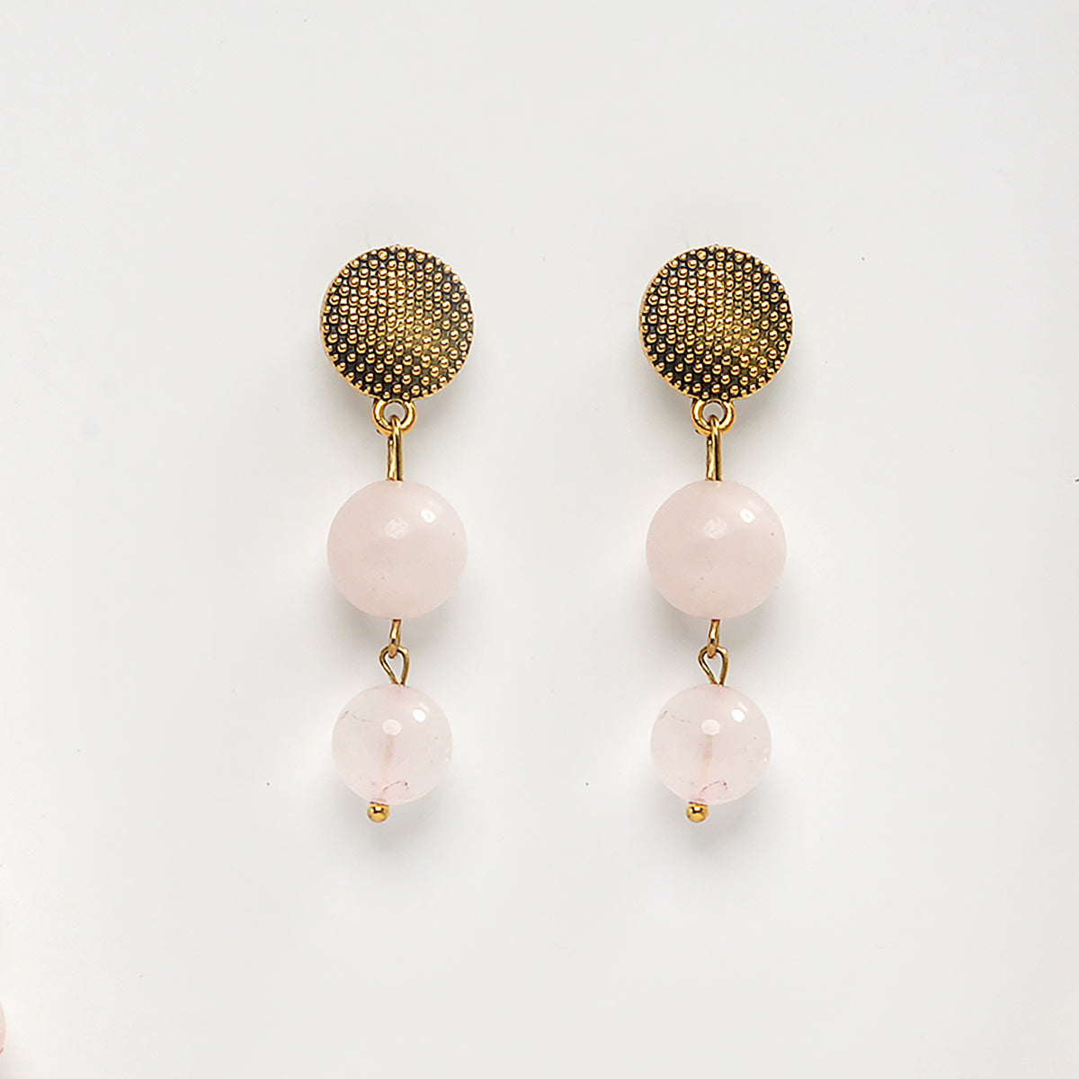 EYKAA ROSE QUARTZ EARRINGS