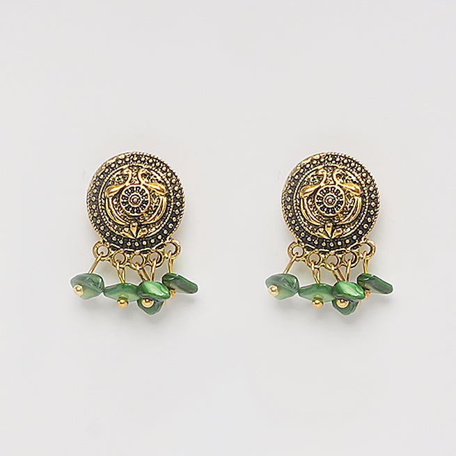 Eykaa Glorious Green: Green Mother of Pearl Earrings