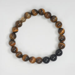 Eykaa Illuminate Protection: Tiger Eye & Black Obsidian Unisex Bracelet