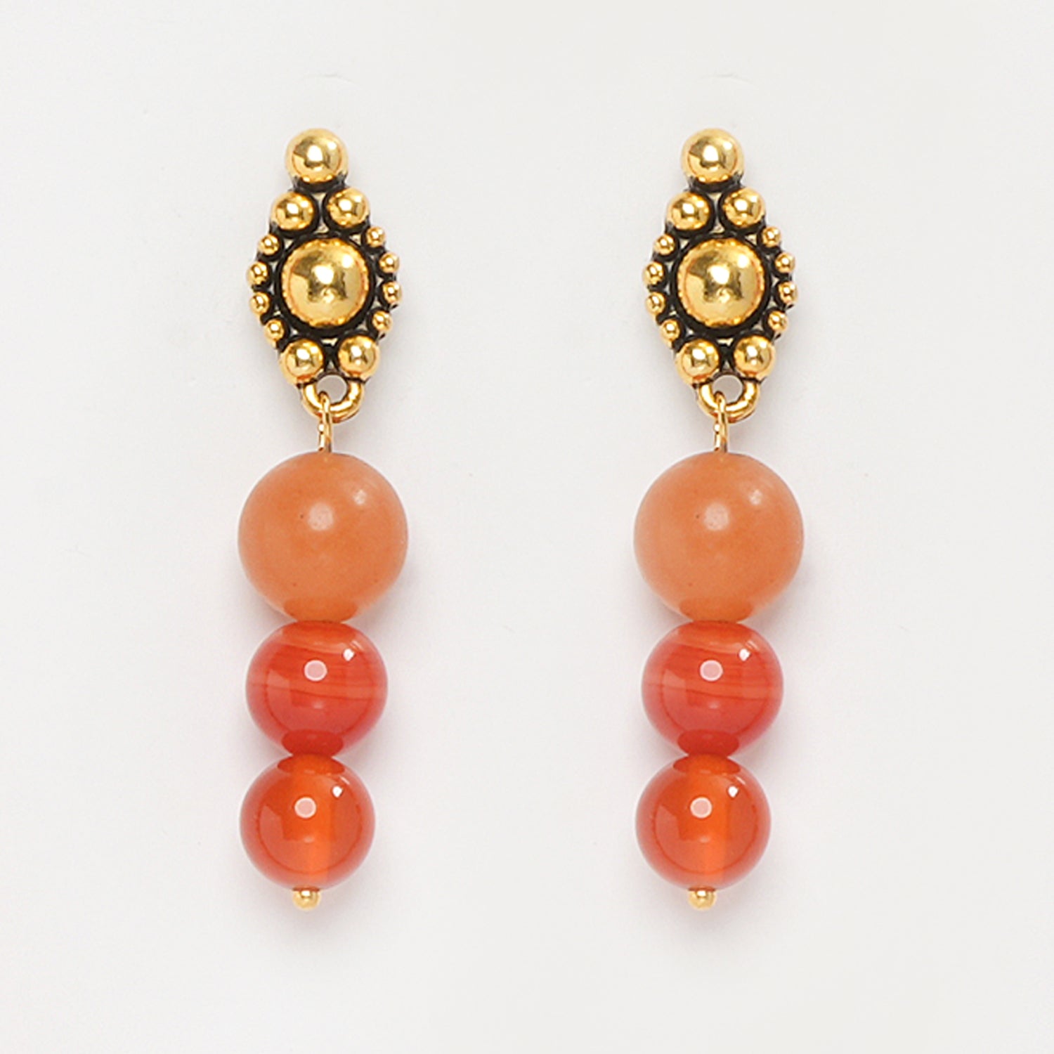 Eykaa AGATE WITH GOLDEN PENDANT AND TIGER EYE EARRINGS