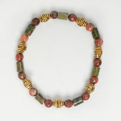 UNAKITE AND DALMENTIAN BRACELET