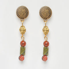 UNAKITE AND DALMENTIAN EARRINGS