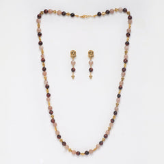 Eykaa MOONSTONE, RED TIGER EYE NECKLACE WITH EARRINGS