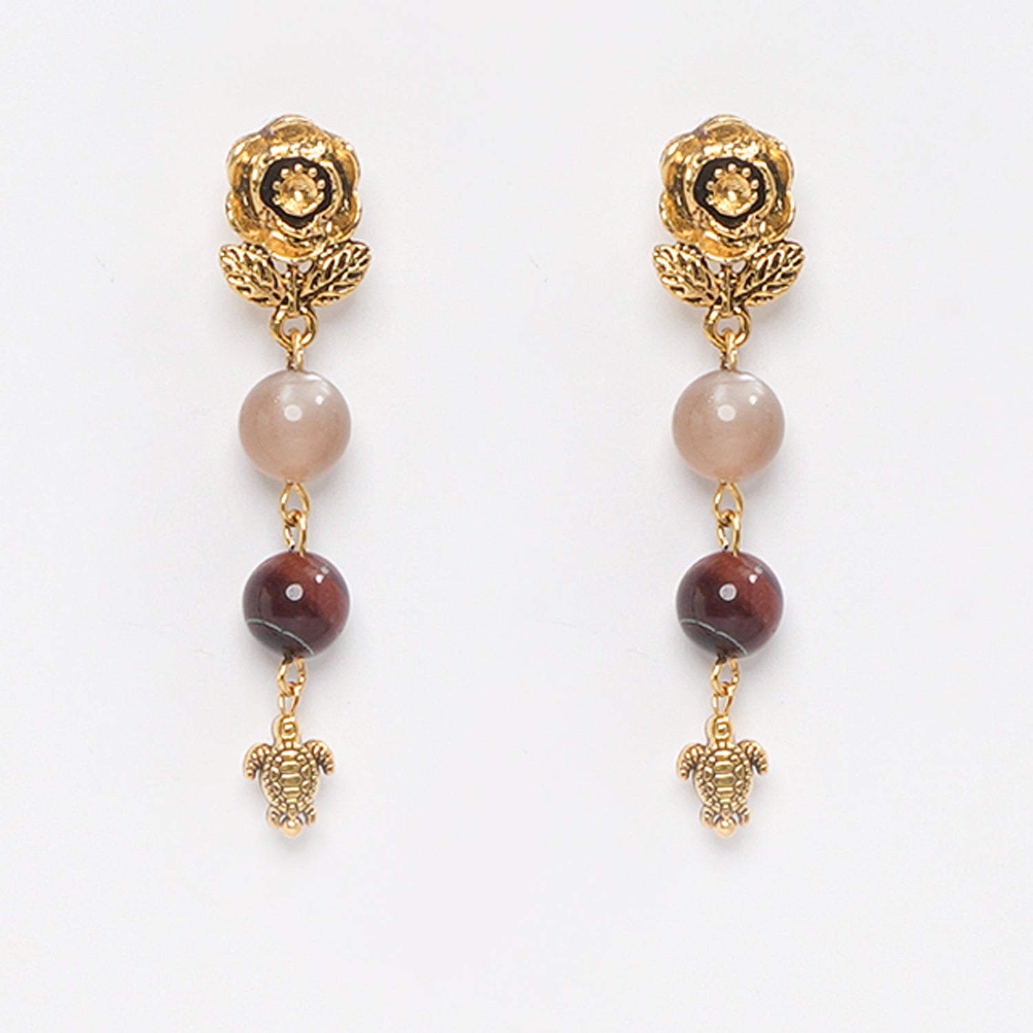 Eykaa  MOONSTONE, RED TIGER EYE EARRINGS