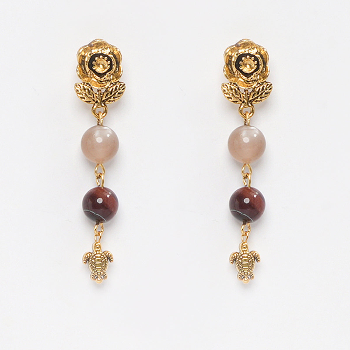 Eykaa  MOONSTONE, RED TIGER EYE EARRINGS