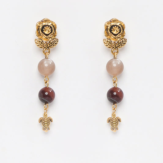 Eykaa  MOONSTONE, RED TIGER EYE EARRINGS