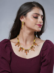 Eykaa Illuminate Earth & Sun: Carnelian, Agate & Jasper Necklace with Earrings Set