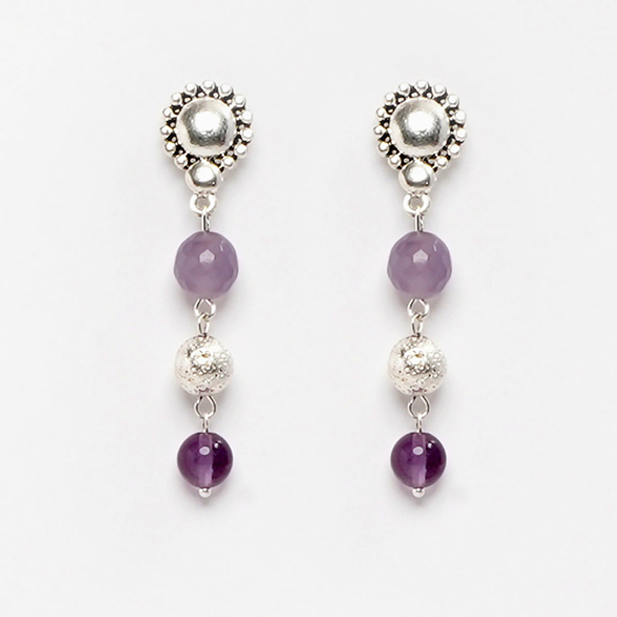 EYKAA PURPLE FACETED JADE EARRINGS