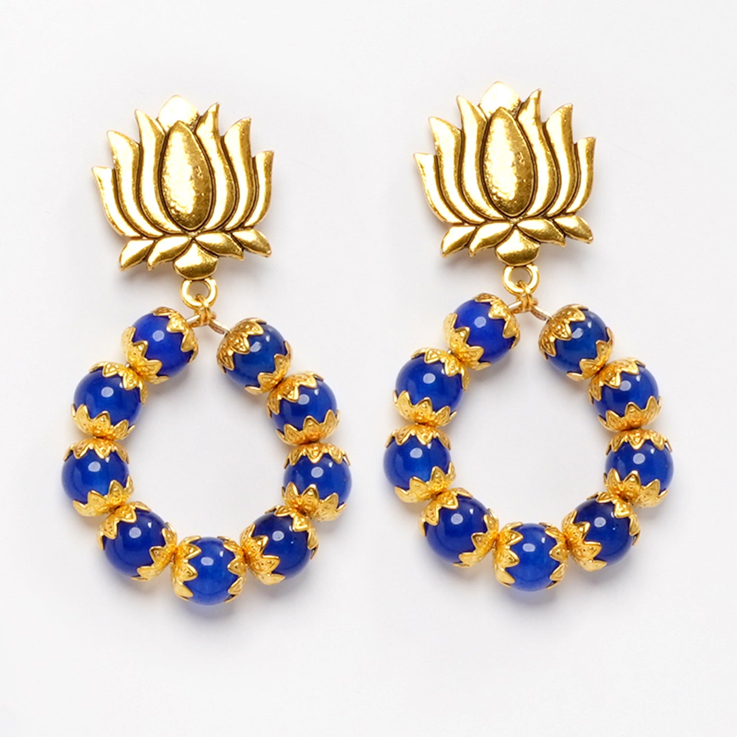 Eykaa GOLDEN LAVA, BLUE ONYX EARRINGS