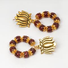 Eykaa GOLDEN LAVA AND RED ONYX EARRINGS