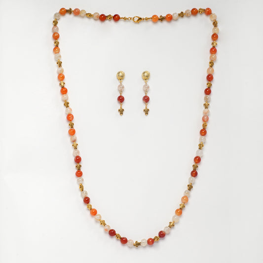 Eykaa CARNELIAN CITRINE NECKLACE WITH EARRINGS