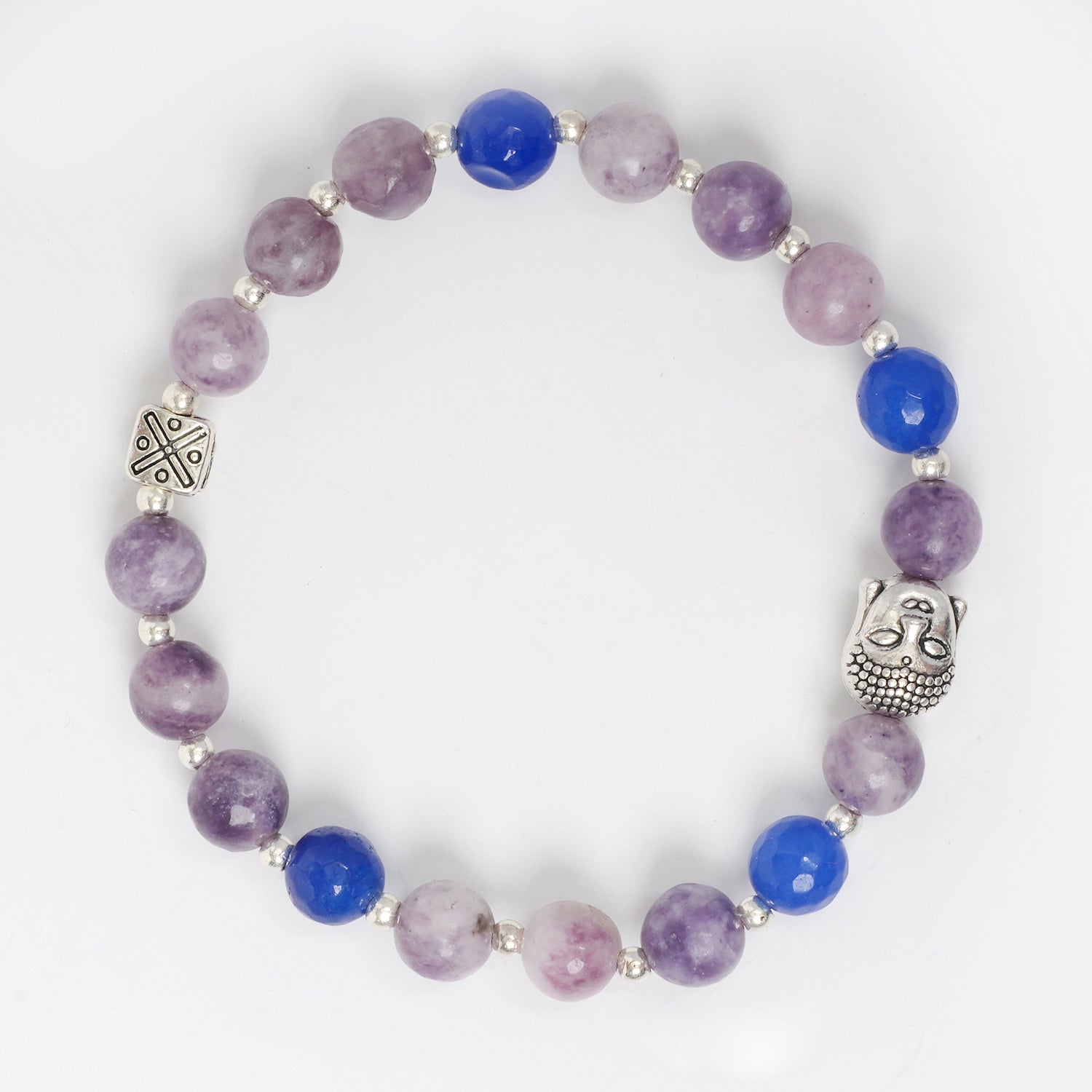 LAPIDOLITE AND BLUE JADE NECKLACE AND BRACELET