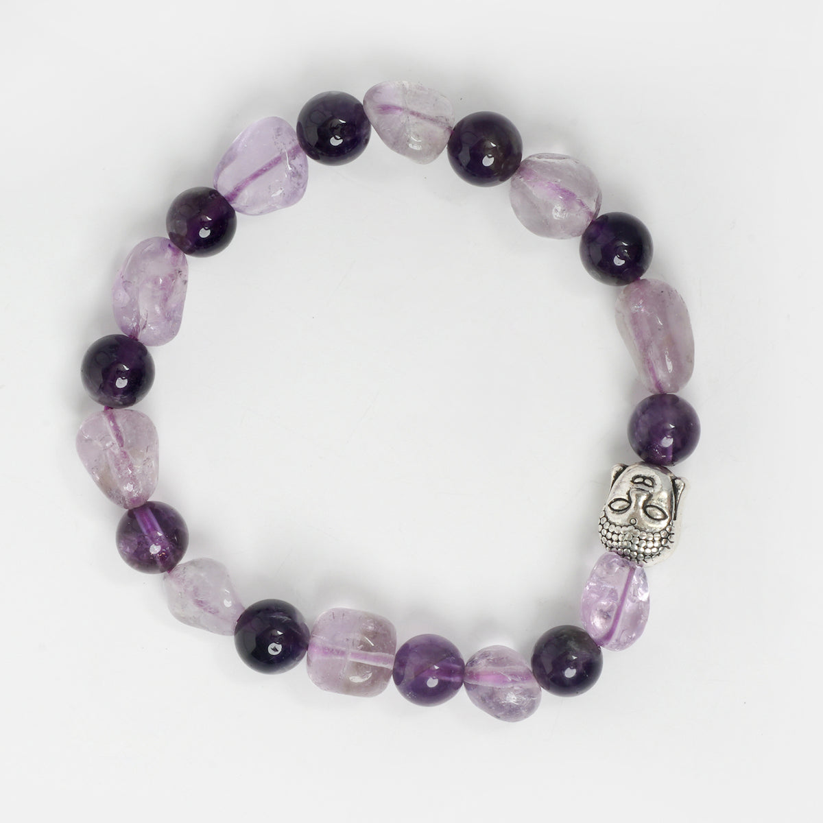 EYKAA AMETHYST AND TUMBLE BEADS BRACELET