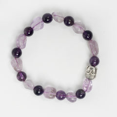 EYKAA AMETHYST AND TUMBLE BEADS BRACELET