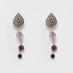 EYKAA AMETHYST AND JADE EARRINGS