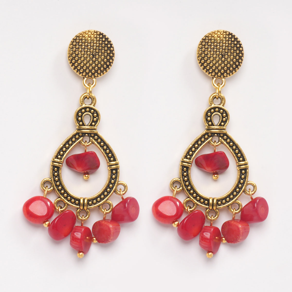 EYKAA BAMBOO CORAL EARRINGS