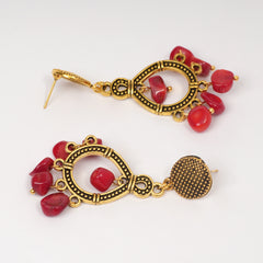 EYKAA BAMBOO CORAL EARRINGS