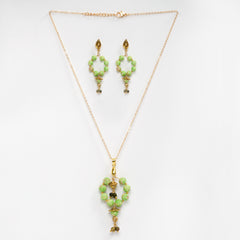 Eykaa IMPRIAL JESPER AND UNAKITE STONE EARRINGS AND PENDENT